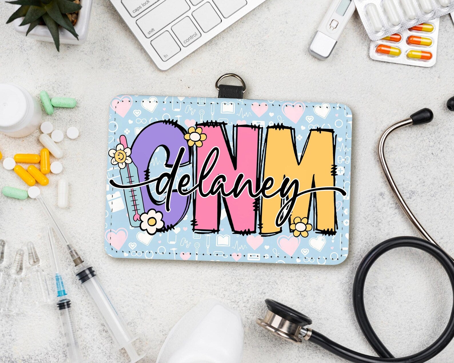 Personalized Nurse ID Badge Holder, Gift For Nurse, RN NICU Gift, Nurse School Badge Holder, New Nurse Gift, Doctor Gift, Nurse Stuff. BHBILIMIE3