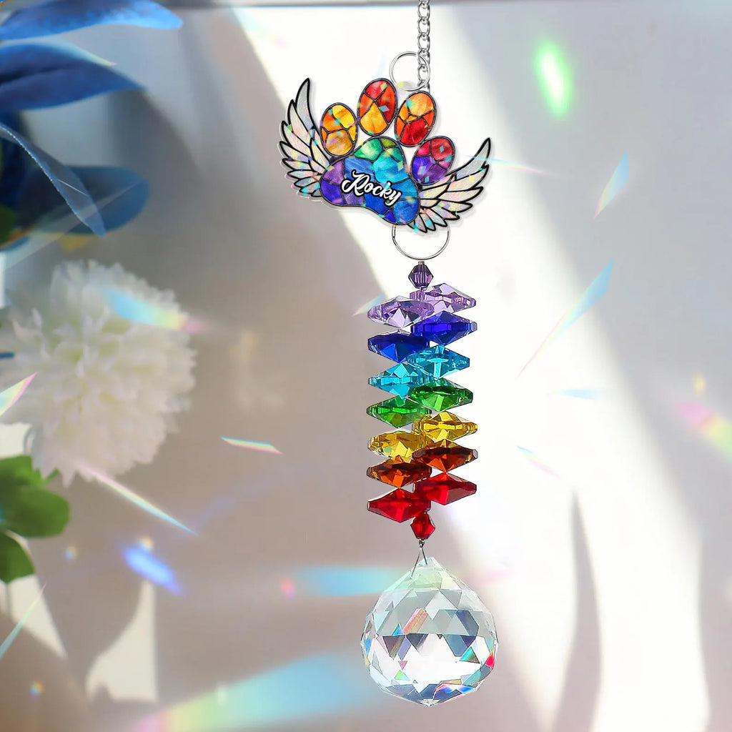 Custom Dog Memorial Crystal Suncatcher, Pet Loss Gift, Dog Memorial Gifts, Pet Sympathy Gift, Dogs Remembrance Gift, Gift For Dog Lovers. MGBILUMIE9