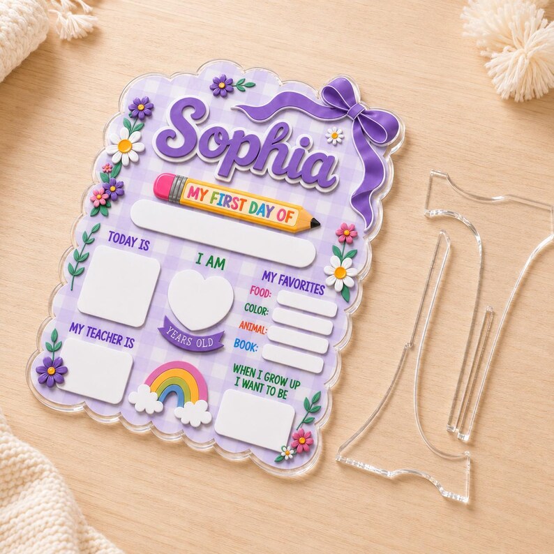 Personalized First And Last Day Of School Sign, Reusable School Sign, Back To School Gift, Dry Erase Board, First Day of School Board. DEBBILIMIE1
