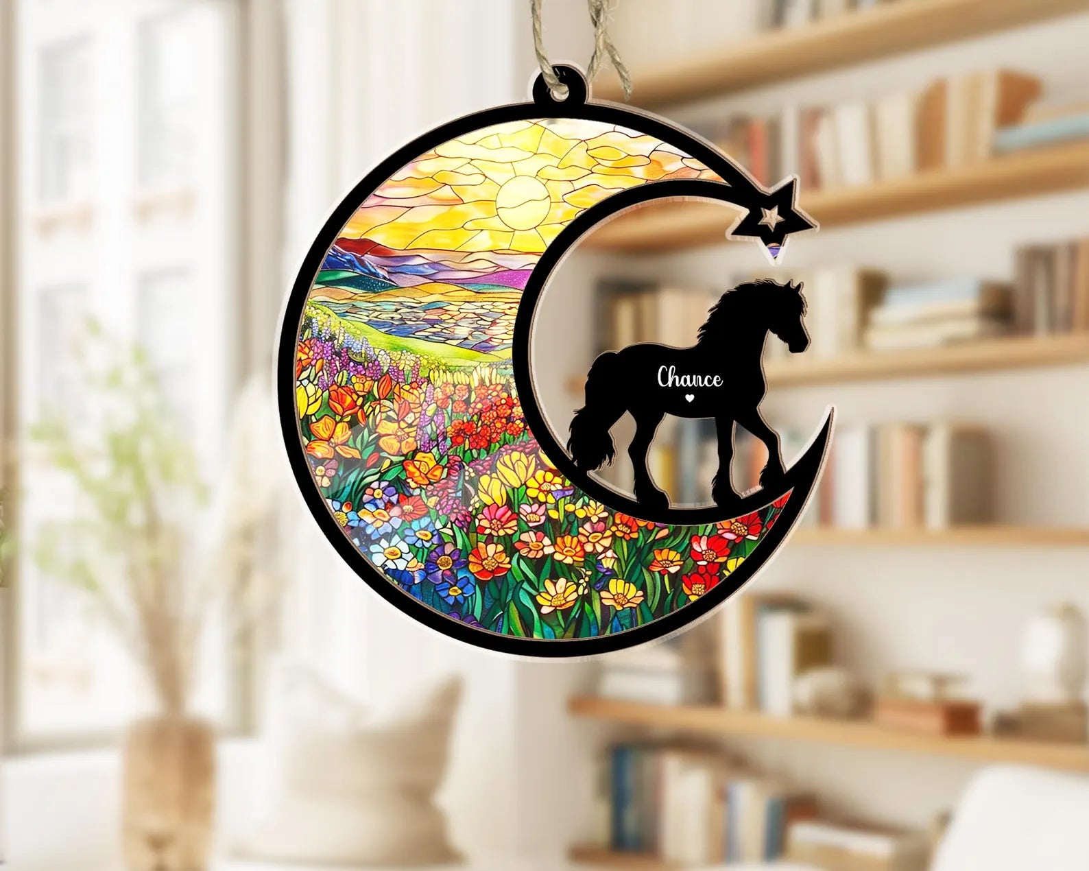 Personalized Horse Memorial Suncatcher, Pet Memorial Gift, Horse Window Hangings, Horse Loss Gift, Horse Lover Gift, Animal Suncatcher. SCCBILUMMIE18