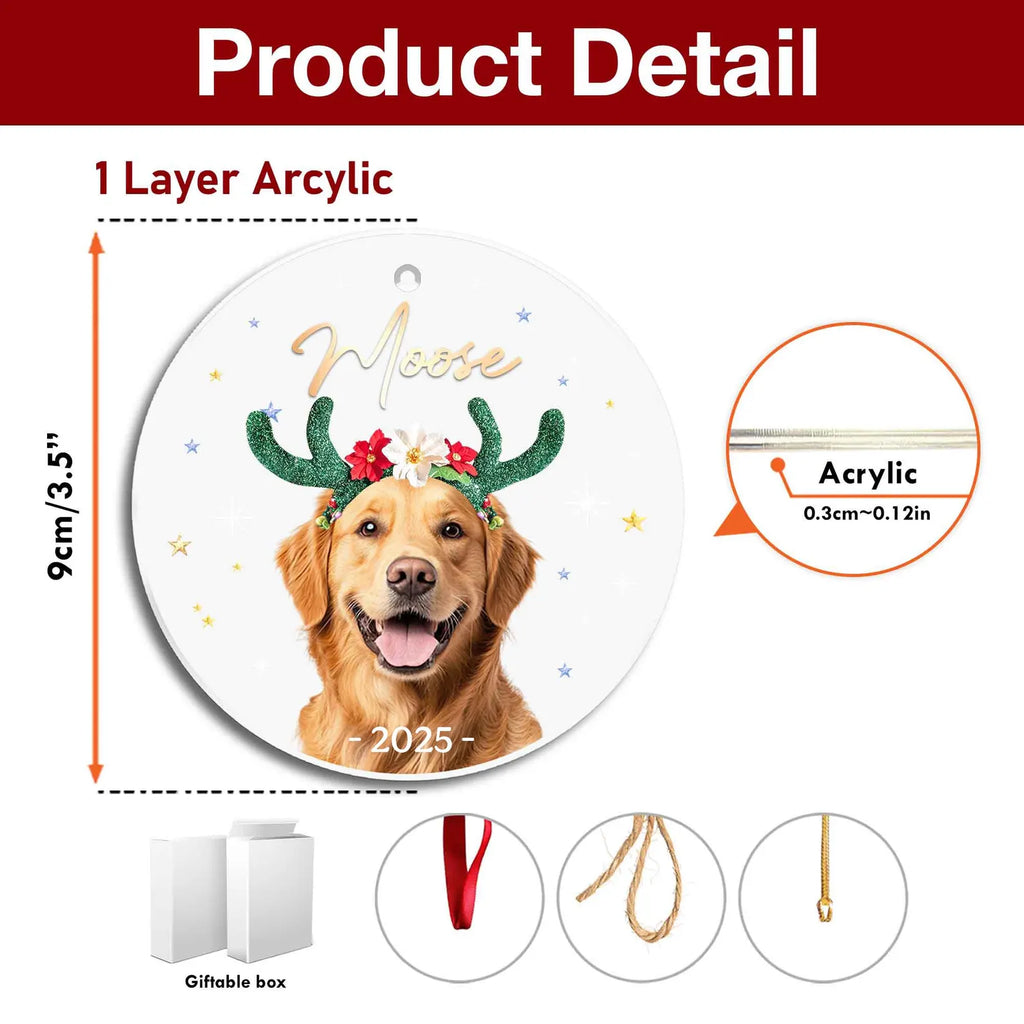 Personalized Funny Pet Christmas Ornament, Custom Pet Portrait Ornament, Picture Ornament, Pet Christmas Gift, Christmas Decoration. COBILUMIE64