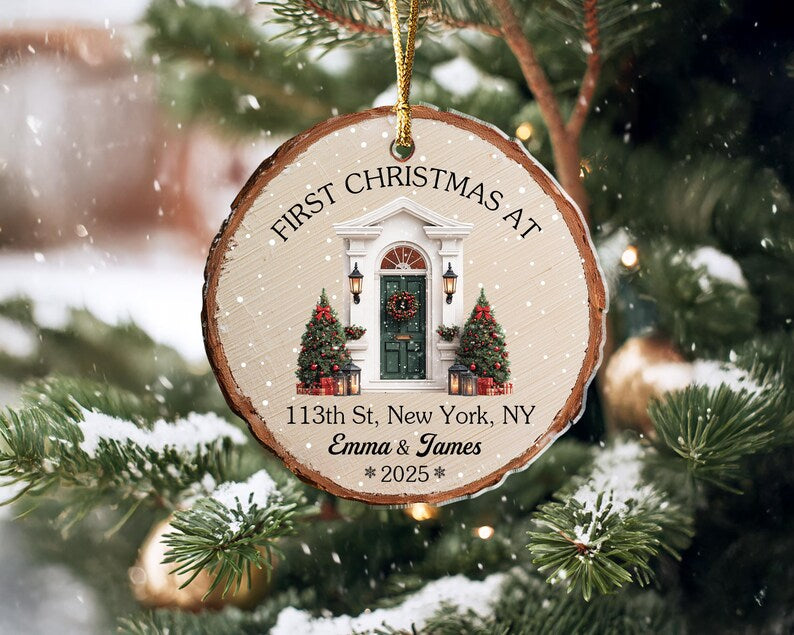 Custom New Home Ornament, Custom First Christmas in Our New Home Keepsake, First Home Ornament, Address Ornament, Christmas Decoration. COBILUMIE5