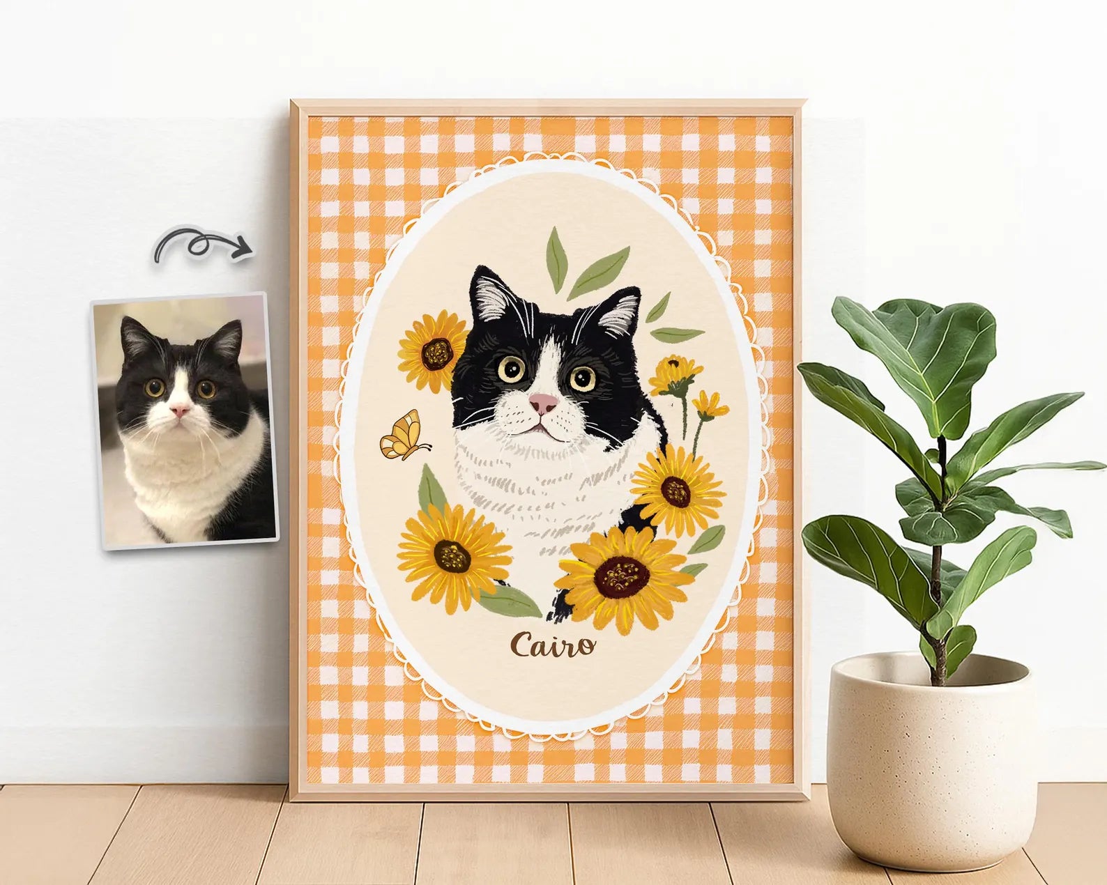 Custom Pet Portrait Poster, Custom Dog Portrait Using Photo, Pet Portrait Wall Art, Cat Portrait Gift, Pet Memorial Gift, Pet Lover Gift. PTBILUMIE3