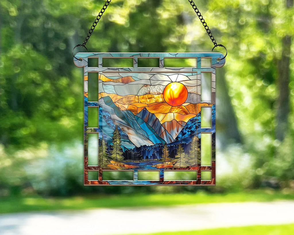 Glacier National Park Window Hangings Suncatcher, US National Parks Suncatcher, Landscape Suncatcher, Traveler Gift, National Park Gifts. SCBILUMIE13