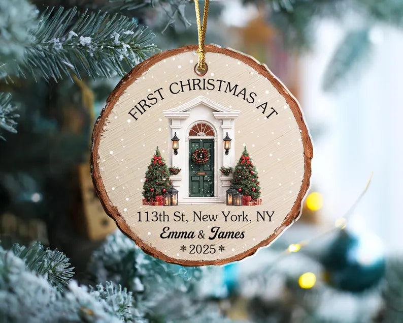 Custom New Home Ornament, Custom First Christmas in Our New Home Keepsake, First Home Ornament, Address Ornament, Christmas Decoration. COBILUMIE5