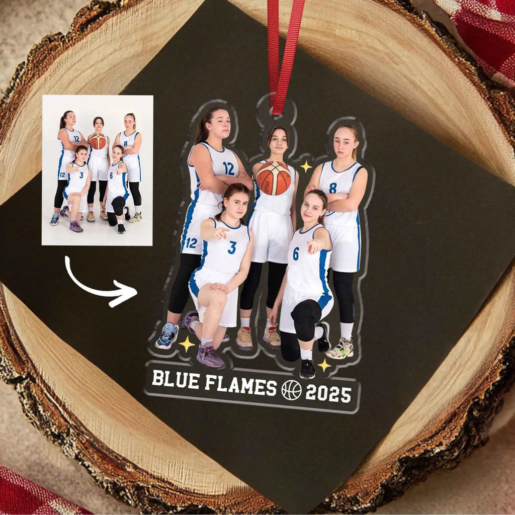 Personalized Basketball Team Christmas Ornament, Sport Photo Ornament, Basketball Player Gift, Baseball Team Gift, High School Team Gift. COBILUMIE21