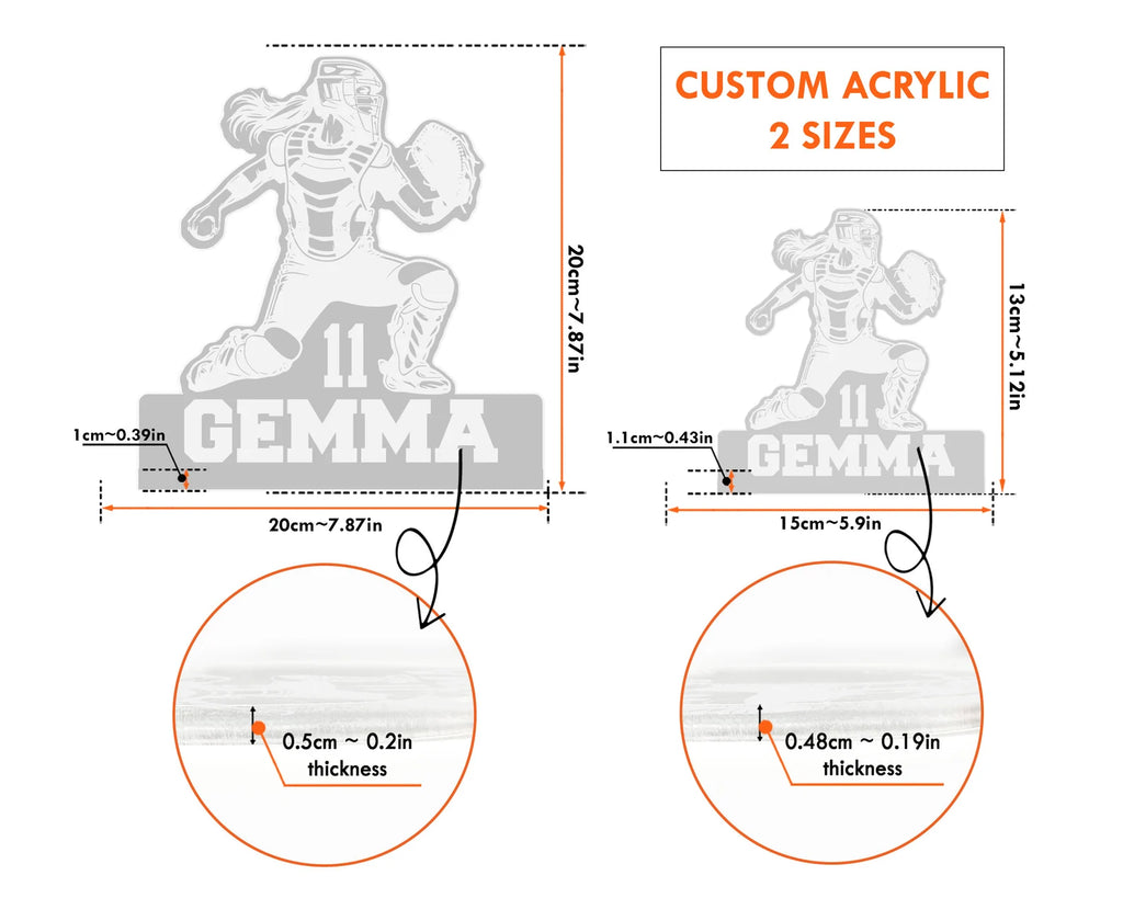 Personalized Softball Night Light, Custom Kids Names And Numbers, Softball Player Gift, Softball Girl Gift, Softball Coach Gift. NLFRBILUMIE8
