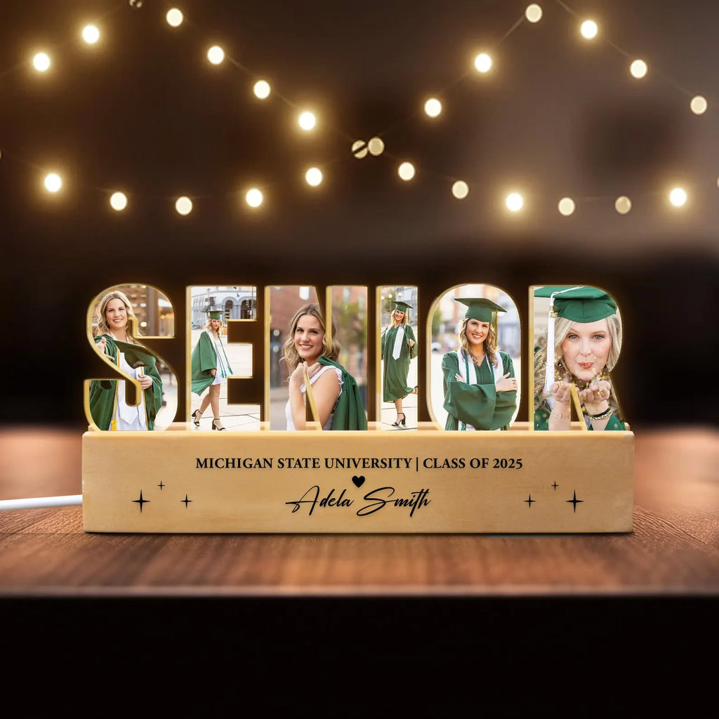 Personalized Senior Photo Collage Night Light, Custom Graduation Gift, Senior Gift, Class of 2027 Gift, Gift For Daughter, New Graduate Gift. GDFDBILUMIE3