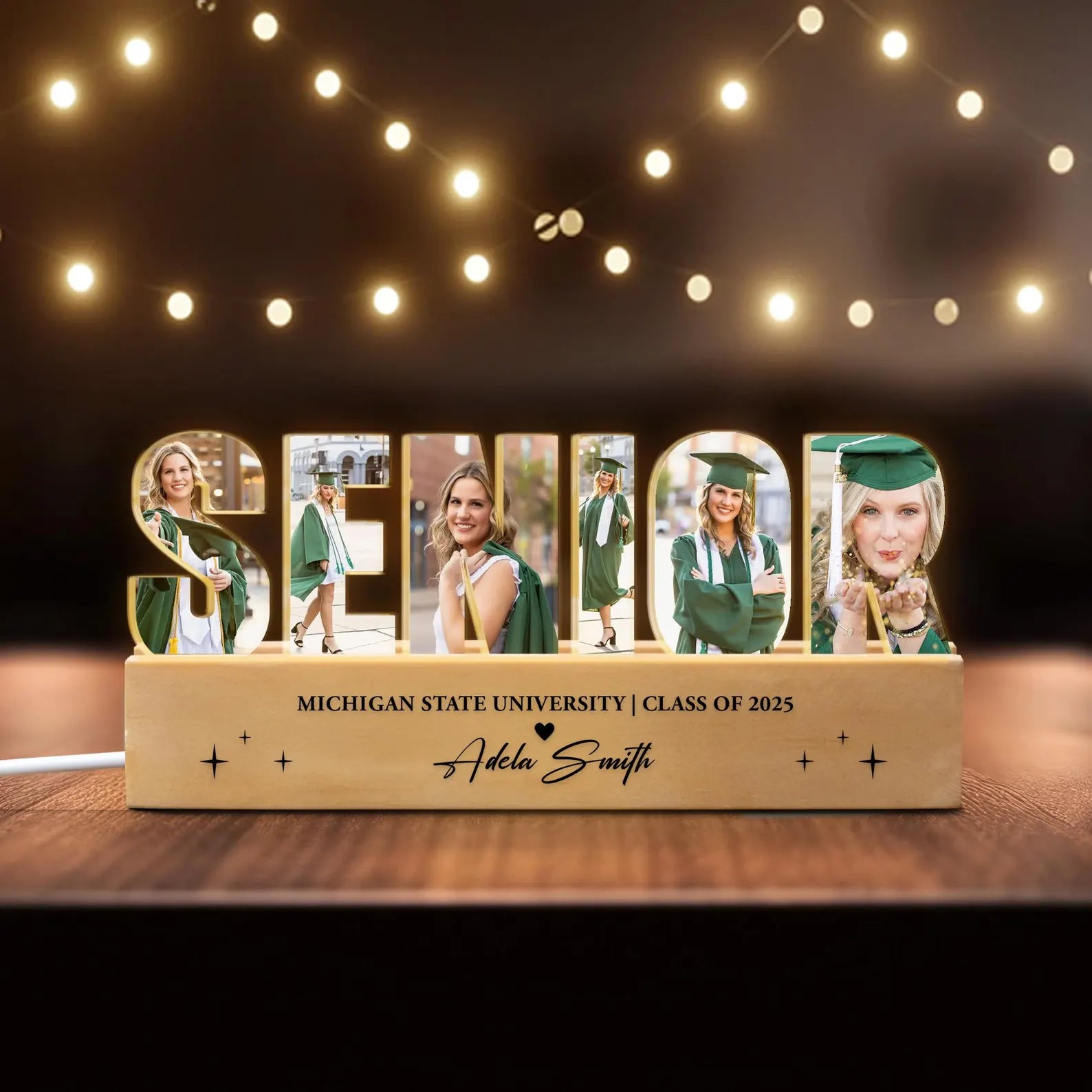 Personalized Senior Photo Collage Night Light, Custom Graduation Gift, Senior Gift, Class of 2027 Gift, Gift For Daughter, New Graduate Gift. GDFDBILUMIE3