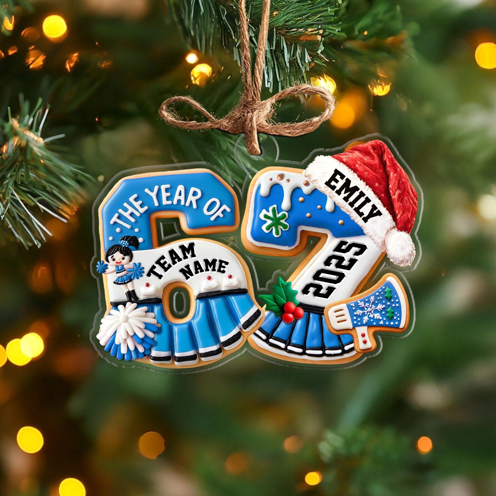 Custom Cheerleading Six Seven Ornament, Funny 6 7 Christmas Ornament, Cheerleader Gift, Ornament For Kids, Christmas Gift, Christmas Decor. COBILUMIE57