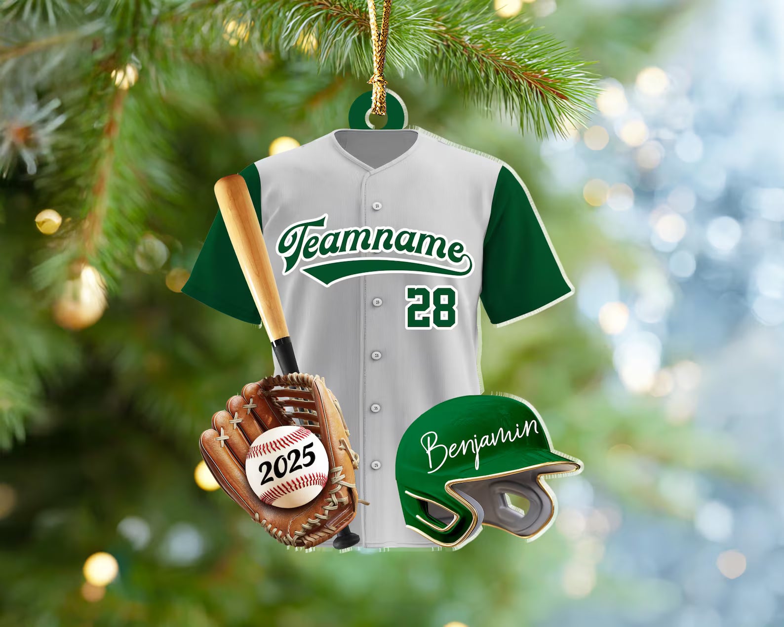 Personalized Baseball Player Christmas Ornament, Sport Ornament, Baseball Fan Gift, Baseball Team Gift, Team Christmas Gift, Christmas Decor. COBILUMIE15