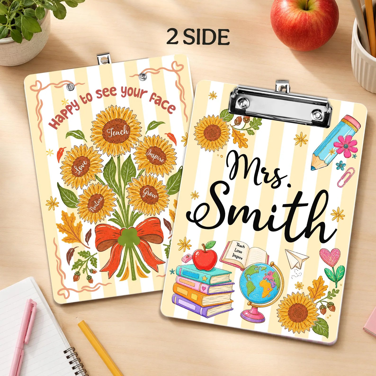 Custom Teacher Name Clipboard, Custom Teacher Appreciation Gift, Back To School Gift, New Teacher Gift, Gift From Kids, School Supplies. BTSBILUMIE6