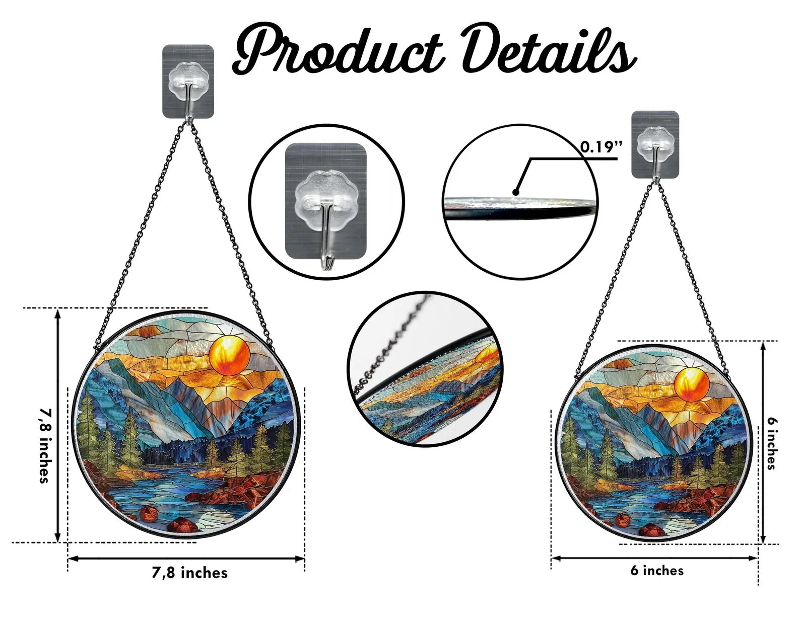 Glacier National Park Glass Suncatcher, Montana National Park Glass Art, Blue Ridge Mountains Window Hangings, Traveler Gifts. SCBILUMIE28