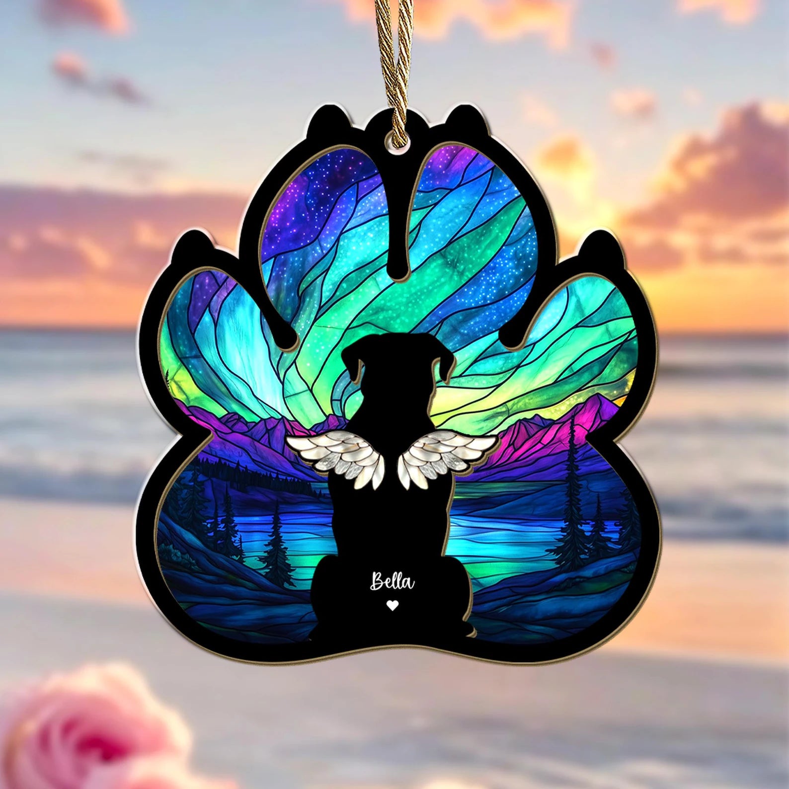 Custom Dog Memorial Suncatcher, Custom Pet Memorial Suncatcher, Loss of Dog Suncatcher Gift, Dog Remembrance Gift, Gift For Dog Lovers. SCCBILUMMIE14
