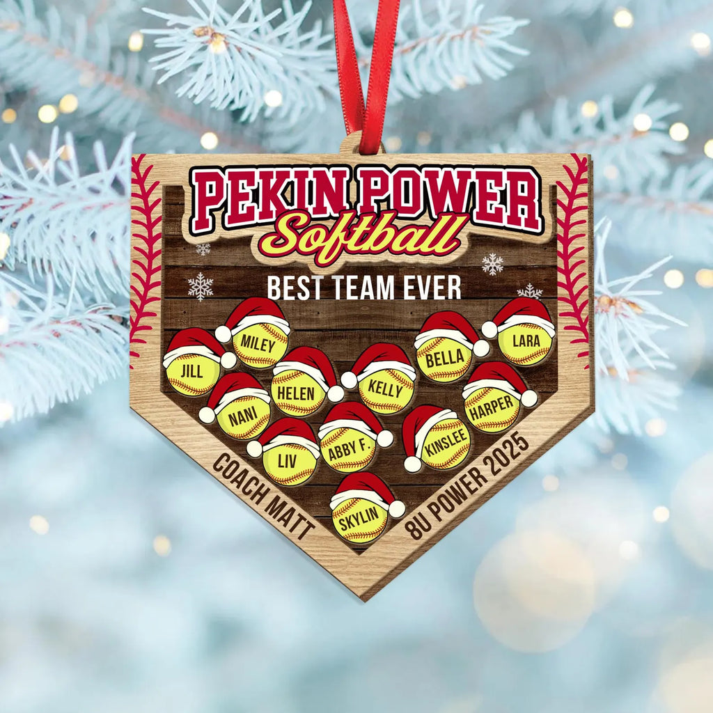 Custom Softball Christmas Ornament, Custom Sport Ornament, Softball Player Gift, Softball Coach Gift, Softball Team Christmas Gifts. COBILUMIE33