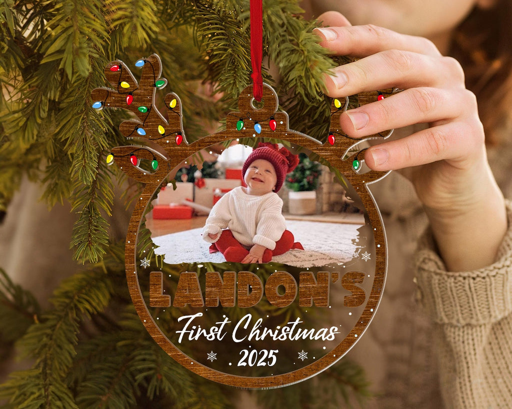 Personalized Baby's First Christmas Ornament, Baby Photo Ornament, New Baby Ornament, Baby Shower Gift, Newborn Ornament, Christmas Decor. COBILUMIE80