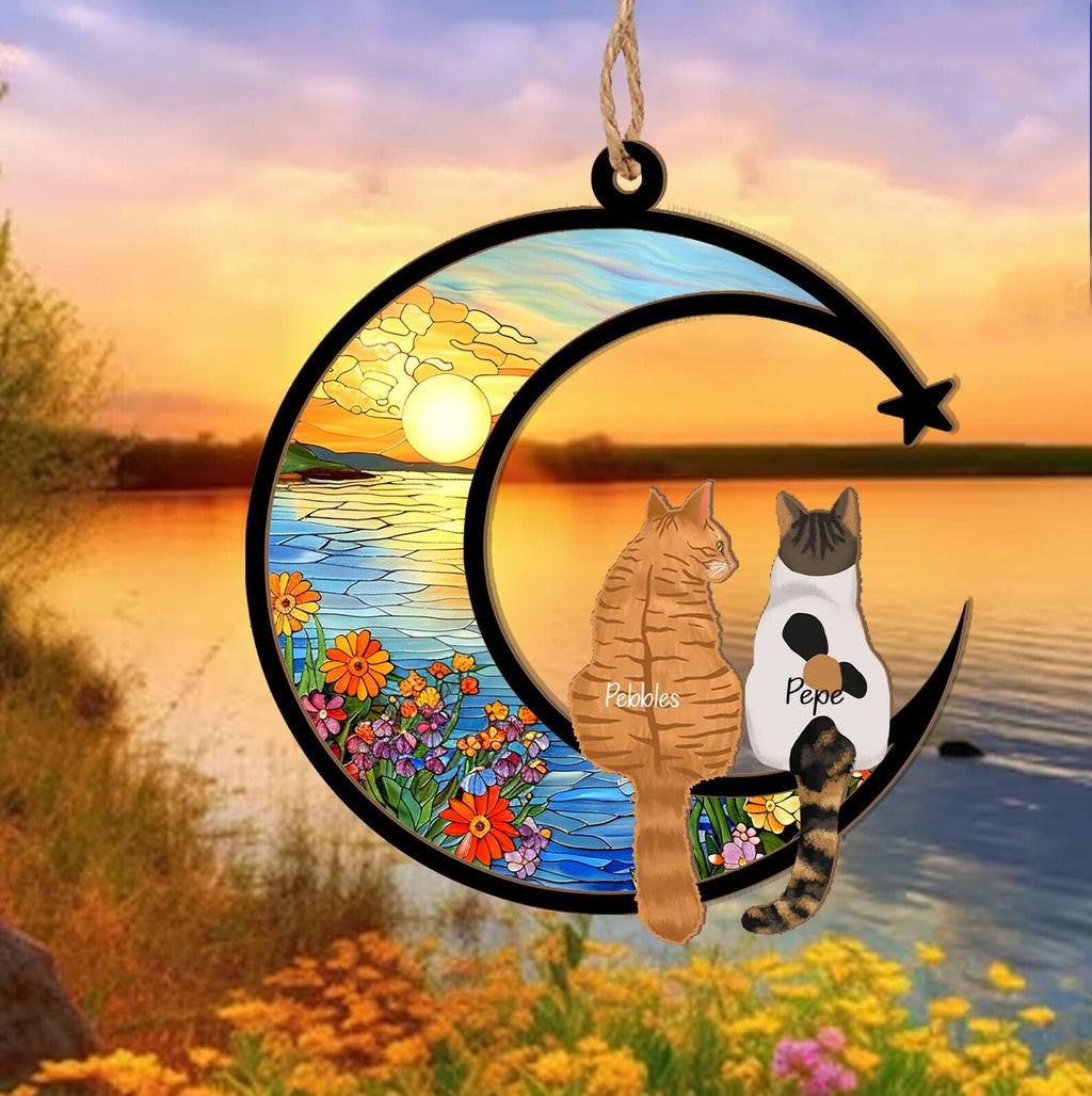 Personalized Loss Of Cats Suncatcher, Cat Memorial Suncatcher, Loss of Cats Sympathy Gift, Cat Loss Gift, Cat Remembrance Gift. SCCBILUMMIE25
