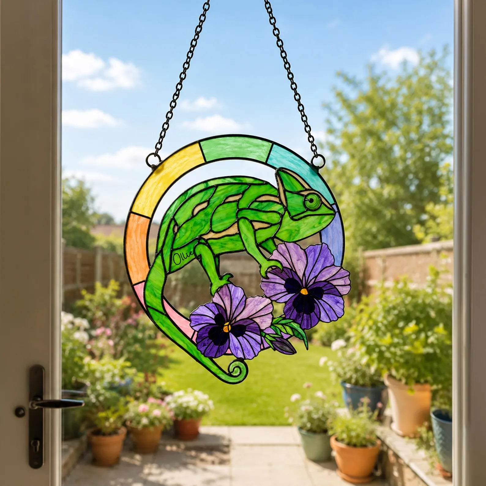 Custom Bearded Dragon Memorial Glass Suncatcher, Funny Lizard Gift, Reptile Lover Gift, Pet Memorial Gift, Loss Of Pet Gift, Window Hanging. SCCBILUMMIE31