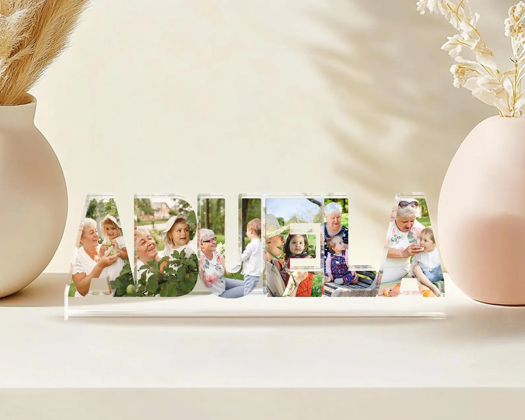 Custom Nana Photo Collage Acrylic Block, Grandma Photo Gift, Mother's Day Gift, Grandma Birthday Gift, Gift From Grandkids, Gift For Nana. MDBILUMIE16