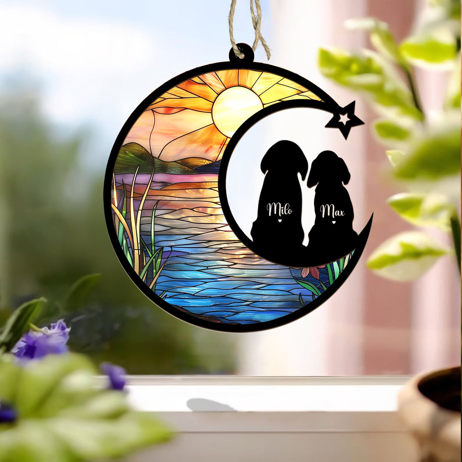 Personalized Loss Of Dog Sympathy Gift, Custom Dog Memorial Suncatcher, Dog Memorial Gift, Loss of Dog Gift, Dog Remembrance Gift. SCCBILUMMIE5