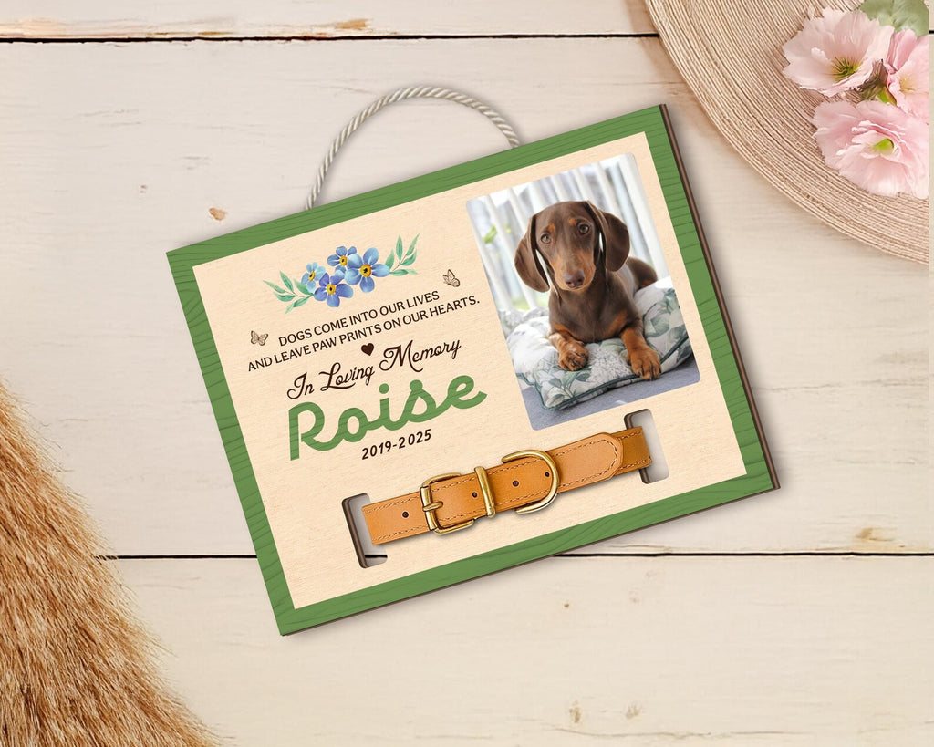 Custom Dog Memorial Collar Sign, Custom Pet Memorial Gift, Loss Of Dog Gift, Dog Loss Sympathy Gift, Pet Sympathy Gift, Gift For Dog Lovers. PTBILUMIE6