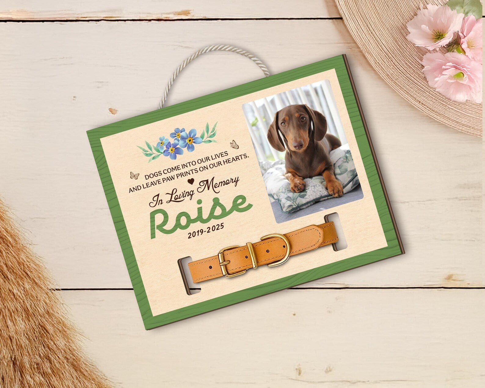 Custom Dog Memorial Collar Sign, Custom Pet Memorial Gift, Loss Of Dog Gift, Dog Loss Sympathy Gift, Pet Sympathy Gift, Gift For Dog Lovers. PTBILUMIE6