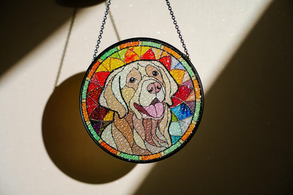 Personalized Pet Portrait Glass Suncatcher, Pet Memorial Gift, Dog Portrait From Photo Suncatcher, Loss Of Pet Gift, Pet Sympathy Gift. SCCBILUMMIE8
