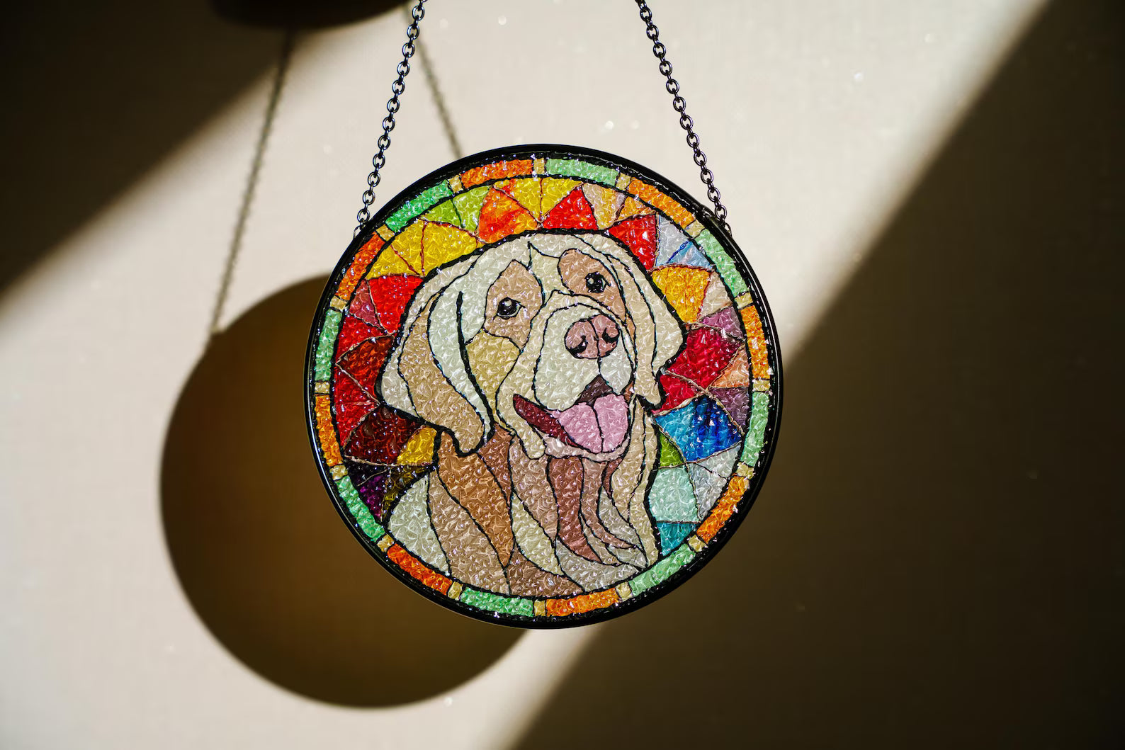 Personalized Pet Portrait Glass Suncatcher, Pet Memorial Gift, Dog Portrait From Photo Suncatcher, Loss Of Pet Gift, Pet Sympathy Gift. SCCBILUMMIE8