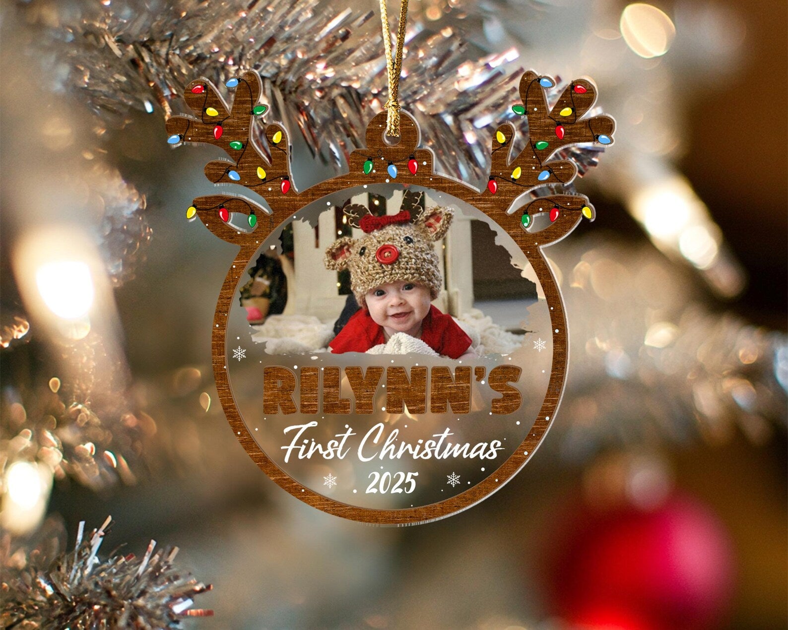 Personalized Baby's First Christmas Ornament, Baby Photo Ornament, New Baby Ornament, Baby Shower Gift, Newborn Ornament, Christmas Decor. COBILUMIE80