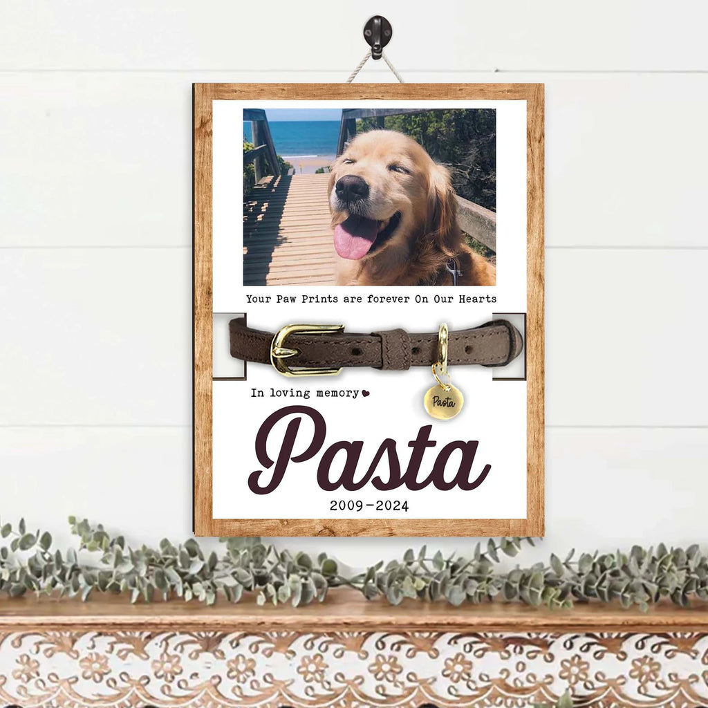 Personalized Memorial Pet Collar Sign, Custom Dog Memorial Frame, Pet Memorial Gift, Dog Loss Gift, Pet Loss Sympathy Gift, Pet Gifts. PTBILUMIE8