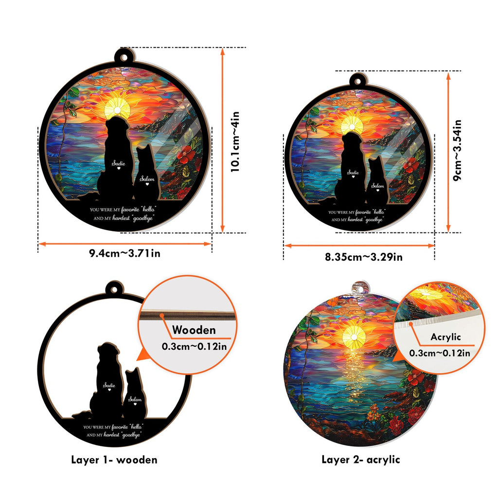 Personalized Loss Of Pet Sympathy Gift, Custom Pet Memorial Suncatcher, Pet Loss Gift, Pet Memorial Gift, Dog Sympathy Gift, Pet Suncatcher. SCCBILUMMIE40
