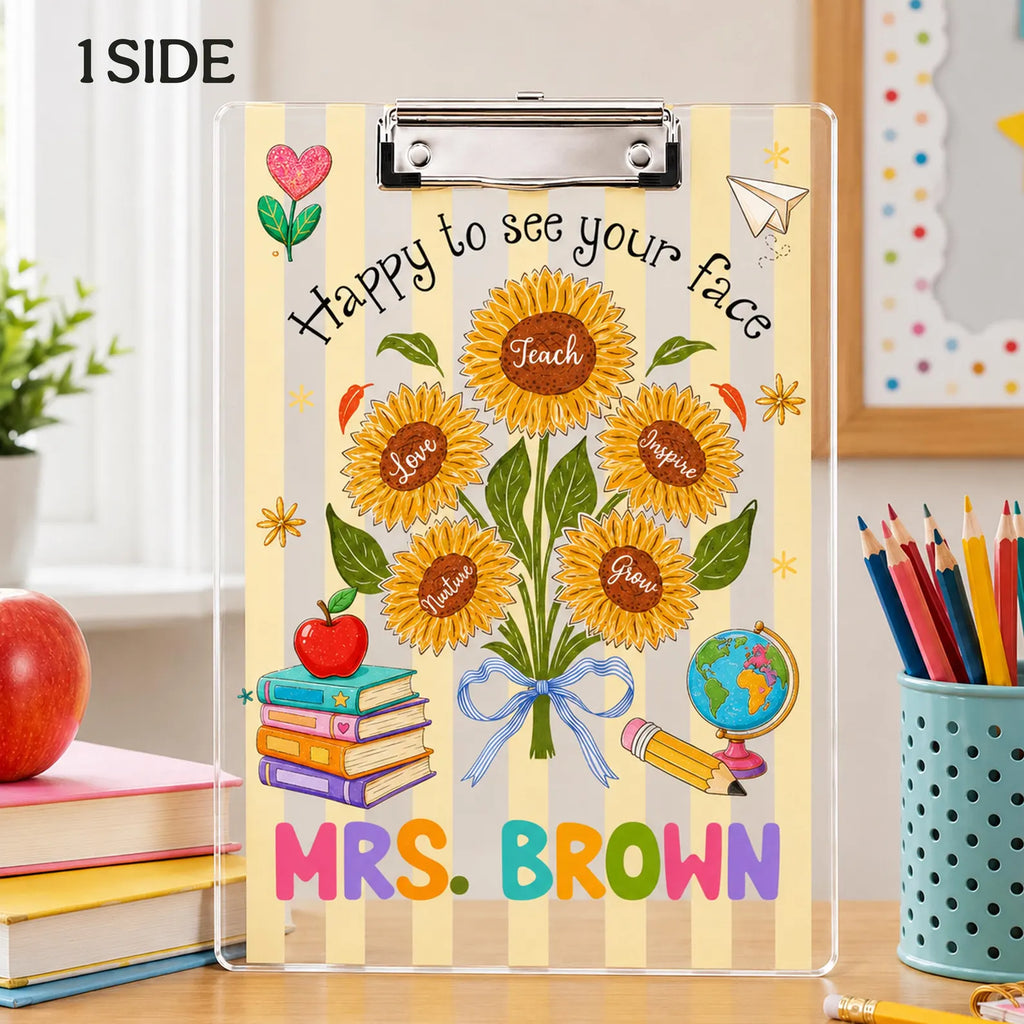 Custom Teacher Name Clipboard, Custom Teacher Appreciation Gift, Back To School Gift, New Teacher Gift, Gift From Kids, School Supplies. BTSBILUMIE6