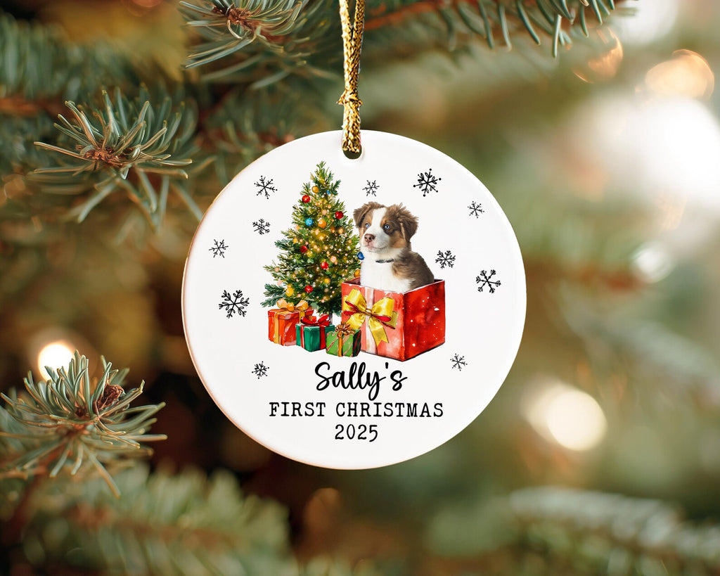Custom Pet's First Christmas Ornament, Custom Pet Photo Ornament, Dog Christmas Gift, New Dog Gift, Puppy Ornament, Christmas Decor COBILUMIE55