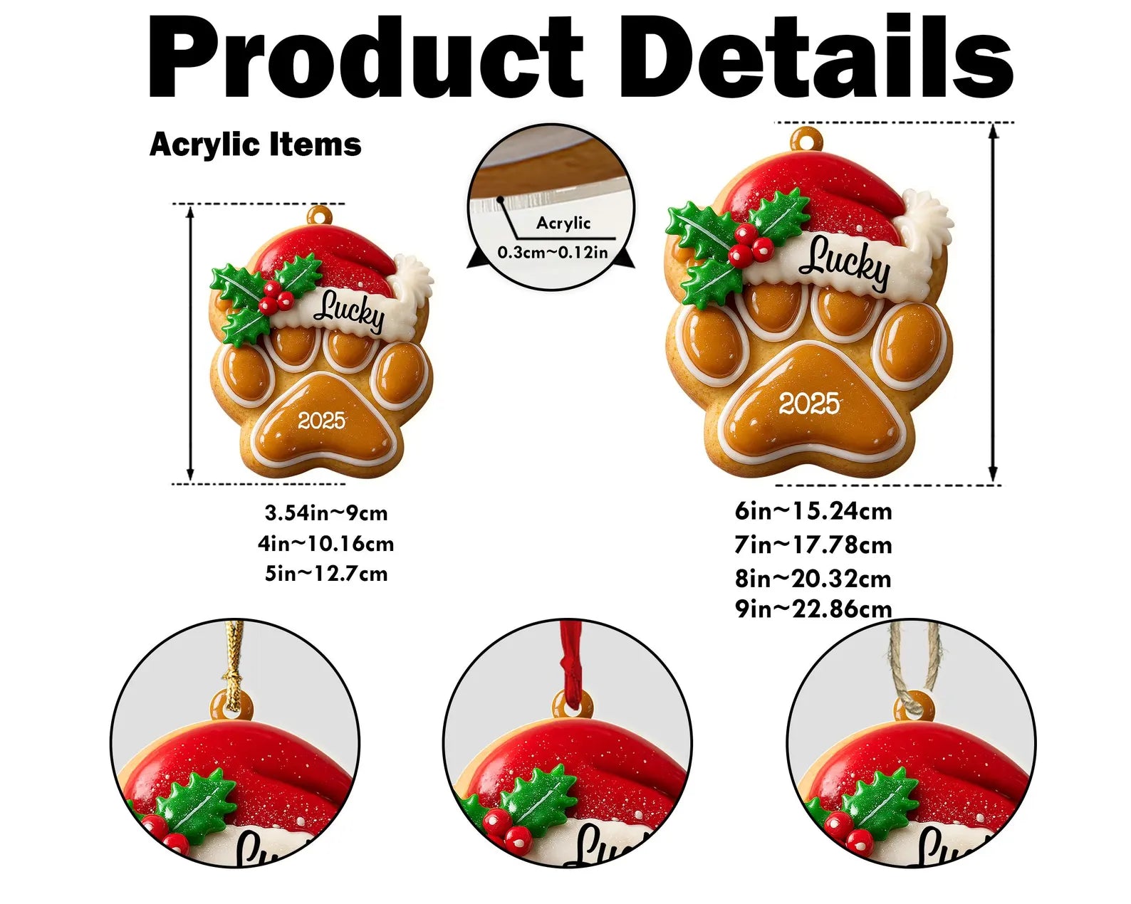 Personalized Gingerbread Pet Paw Ornament, Custom Pet Christmas Ornament, Dog Paw With Name Ornament, Dog Mom Gift, Christmas Ornament. COBILUMIE34