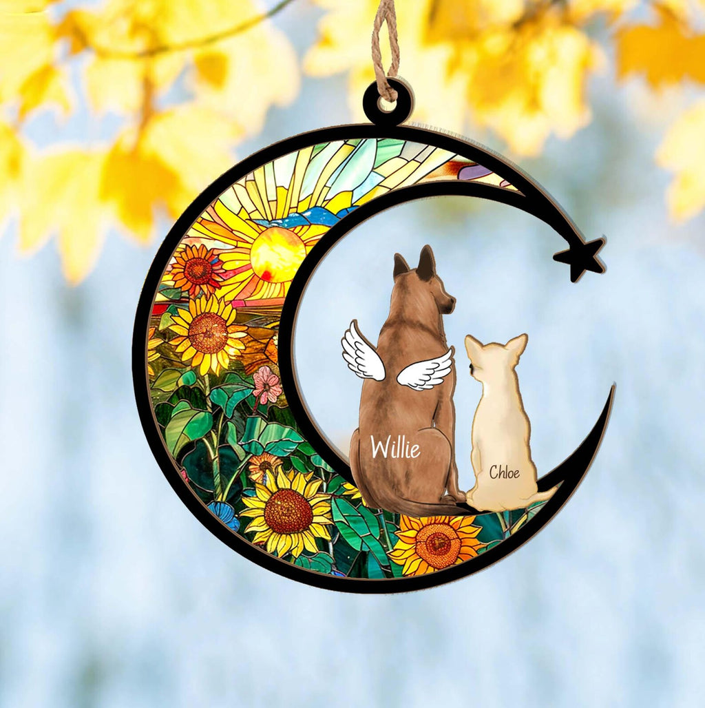 Personalized Dogs Memorial Suncatcher, Custom Pet Memorial Gift, Pet Loss Gift, Dog Loss Sympathy Gift, Dog Remembrance Gift. SCCBILUMMIE43