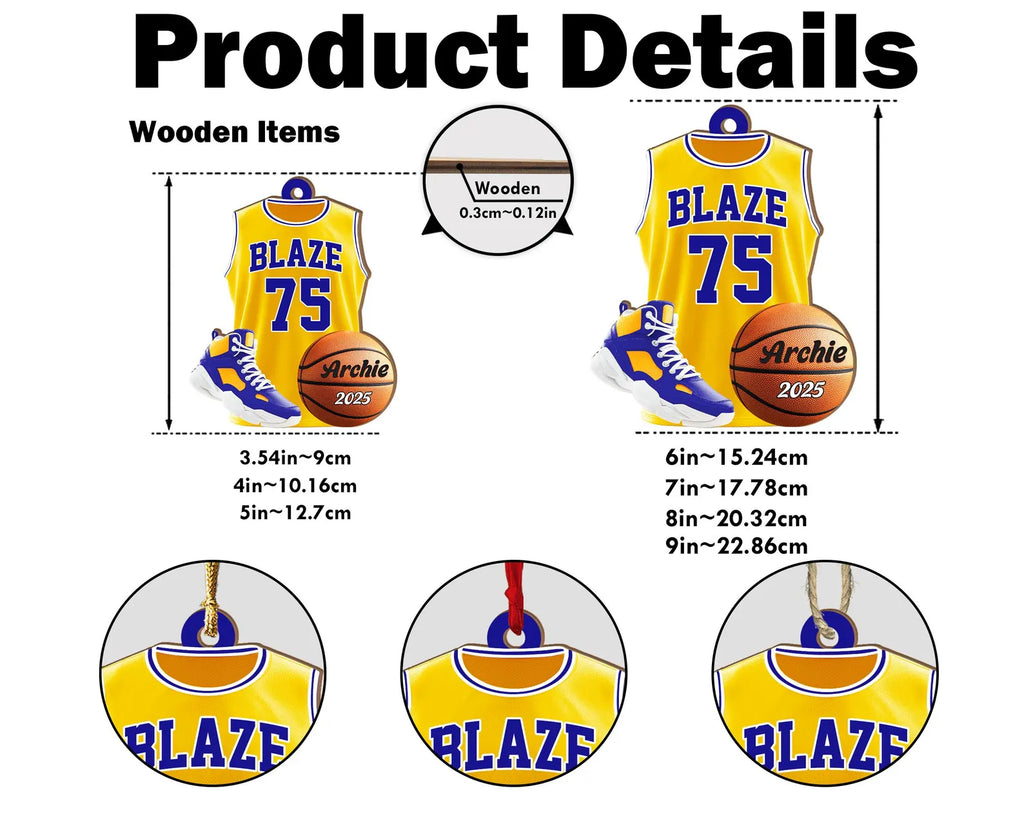 Personalized Basketball Player Ornament, Sport Ornament, Basketball Fan Gift, Basketball Team Gift, Team Christmas Gift, Christmas Decor. COBILUMIE58