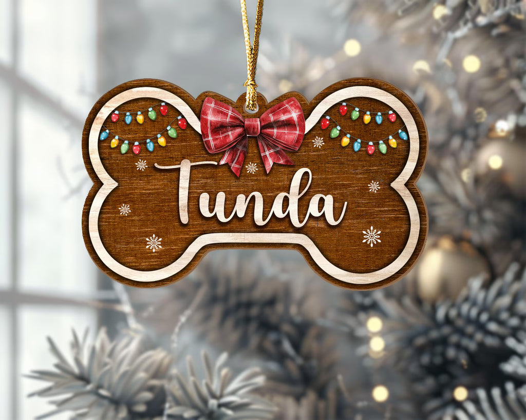 Custom Dog Bone Christmas Ornament, Dog's First Christmas Ornament, Pet Ornament, Dog Christmas Gift, Pet Christmas Gift, Christmas Decor. COBILUMIE18