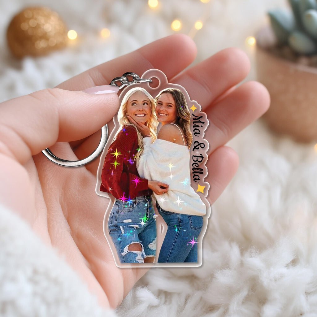 Custom Besties Hologram Keychain, Custom Besties Photo Keychain, Gift For Besties, Bestie Gift, Soul Sister Gift, Gift For Best Friends. PKBILUMIE1