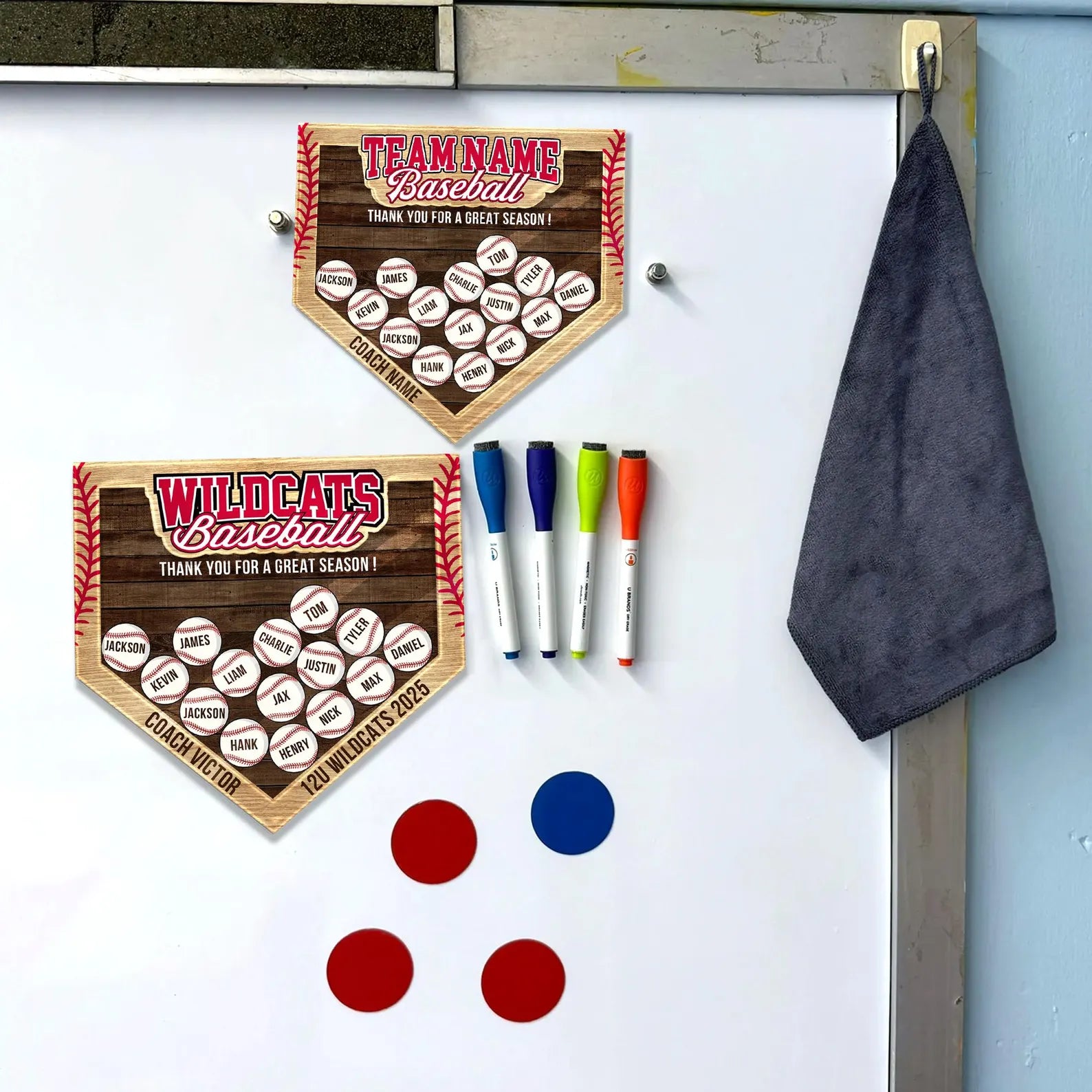 Custom Baseball Shaker Magnet, Custom Softball Coach Gifts, Custom Baseball With Name Magnet, End Of Season Coach Gifts, Baseball Team Gifts. SMFRBILUMIE1