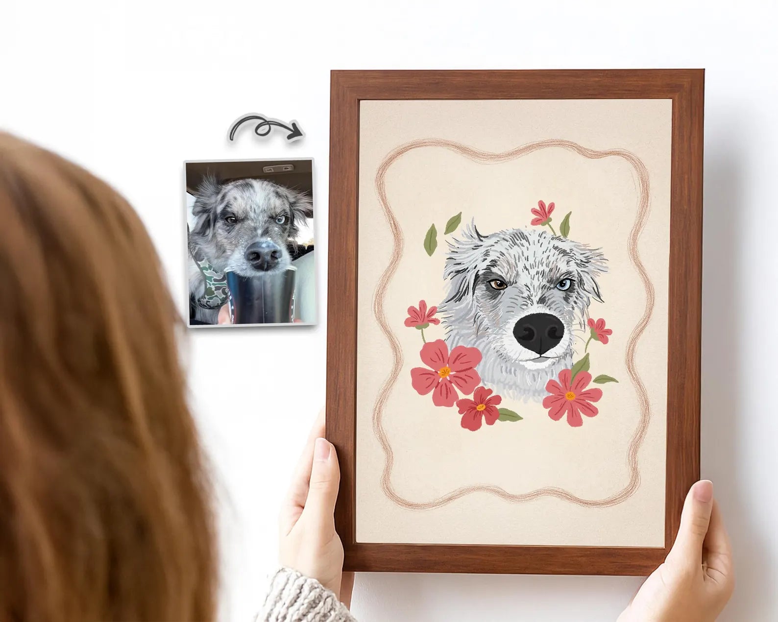 Custom Pet Portrait Poster, Custom Dog Portrait Using Photo, Pet Portrait Wall Art, Cat Portrait Gift, Pet Memorial Gift, Pet Lover Gift. PTBILUMIE3
