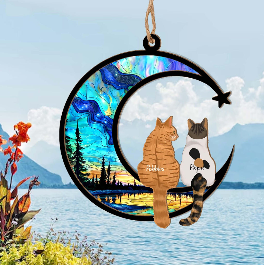 Personalized Loss Of Cats Suncatcher, Cat Memorial Suncatcher, Loss of Cats Sympathy Gift, Cat Loss Gift, Cat Remembrance Gift. SCCBILUMMIE25