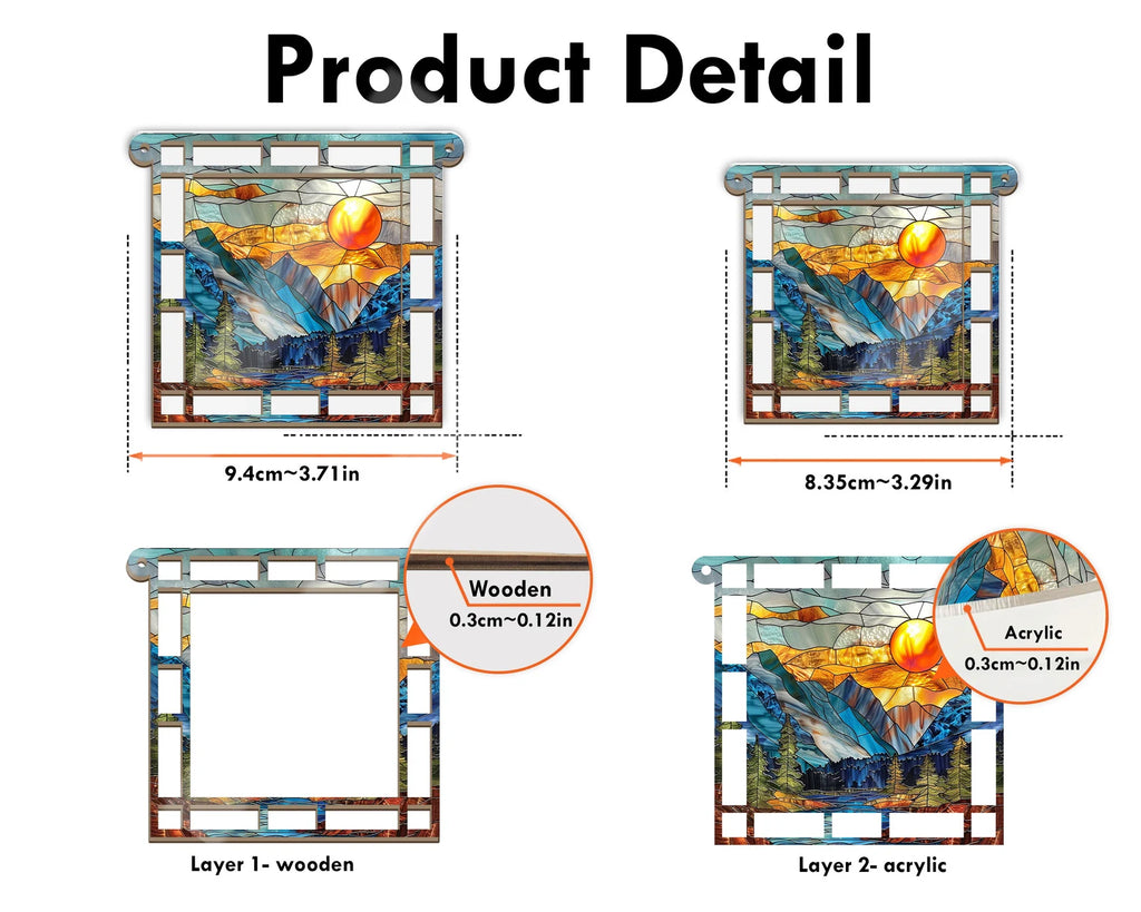 Glacier National Park Window Hangings Suncatcher, US National Parks Suncatcher, Landscape Suncatcher, Traveler Gift, National Park Gifts. SCBILUMIE13