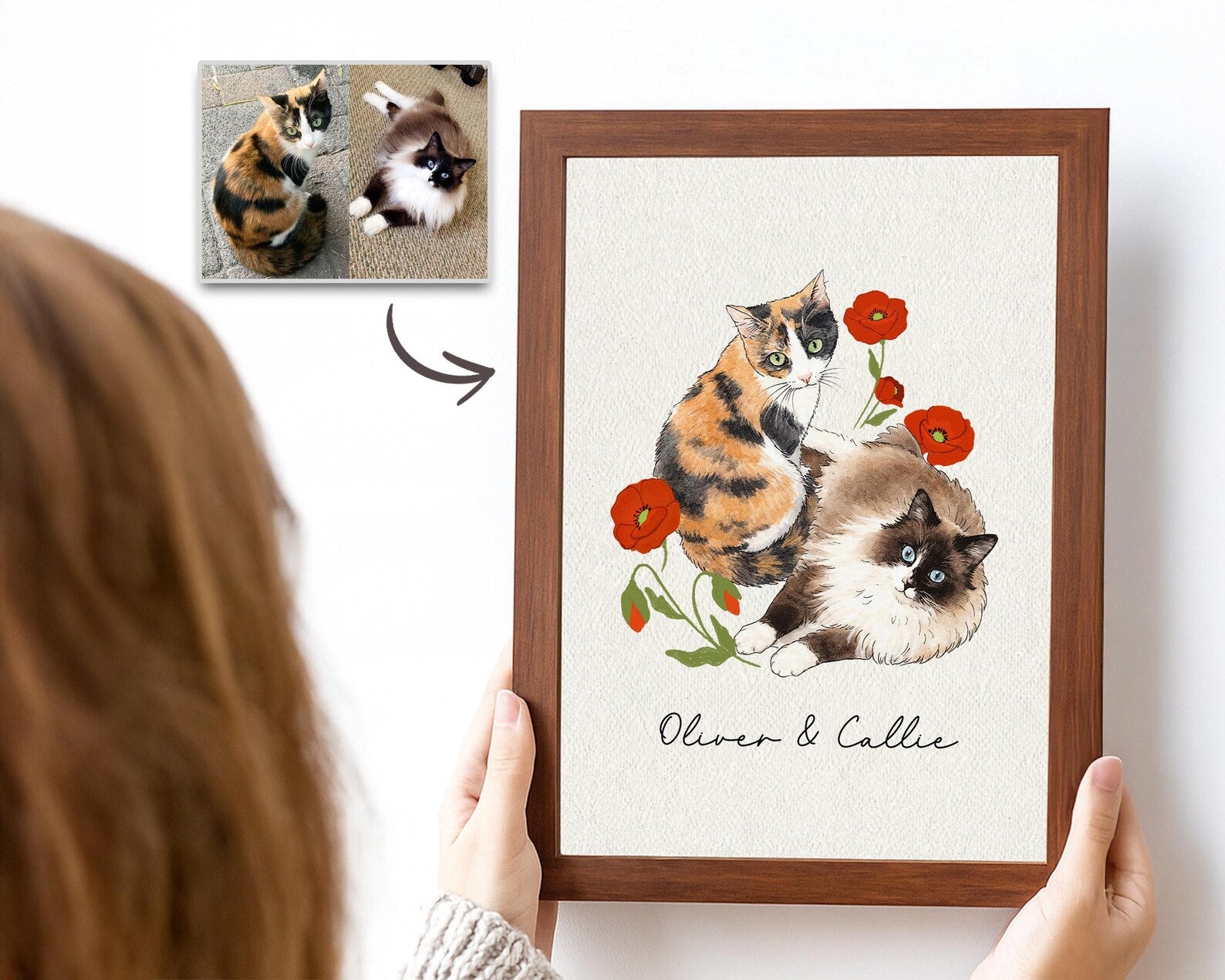 Custom Pet Portrait From Photo Poster, Custom Dog Portrait Poster, Pet Portrait Art, Pet Memorial Gift, Dog Mom Gift, Pet Lover Gift. PTBILUMIE1