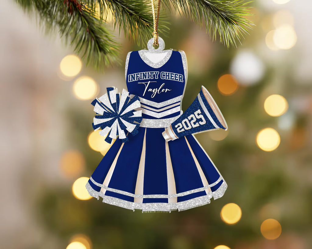 Custom Cheerleading Christmas Ornament, Cheerleader Ornament, Sport Ornament, Cheer Team Gift, Cheerleading Team Gift, Christmas Decor. COBILUMIE19