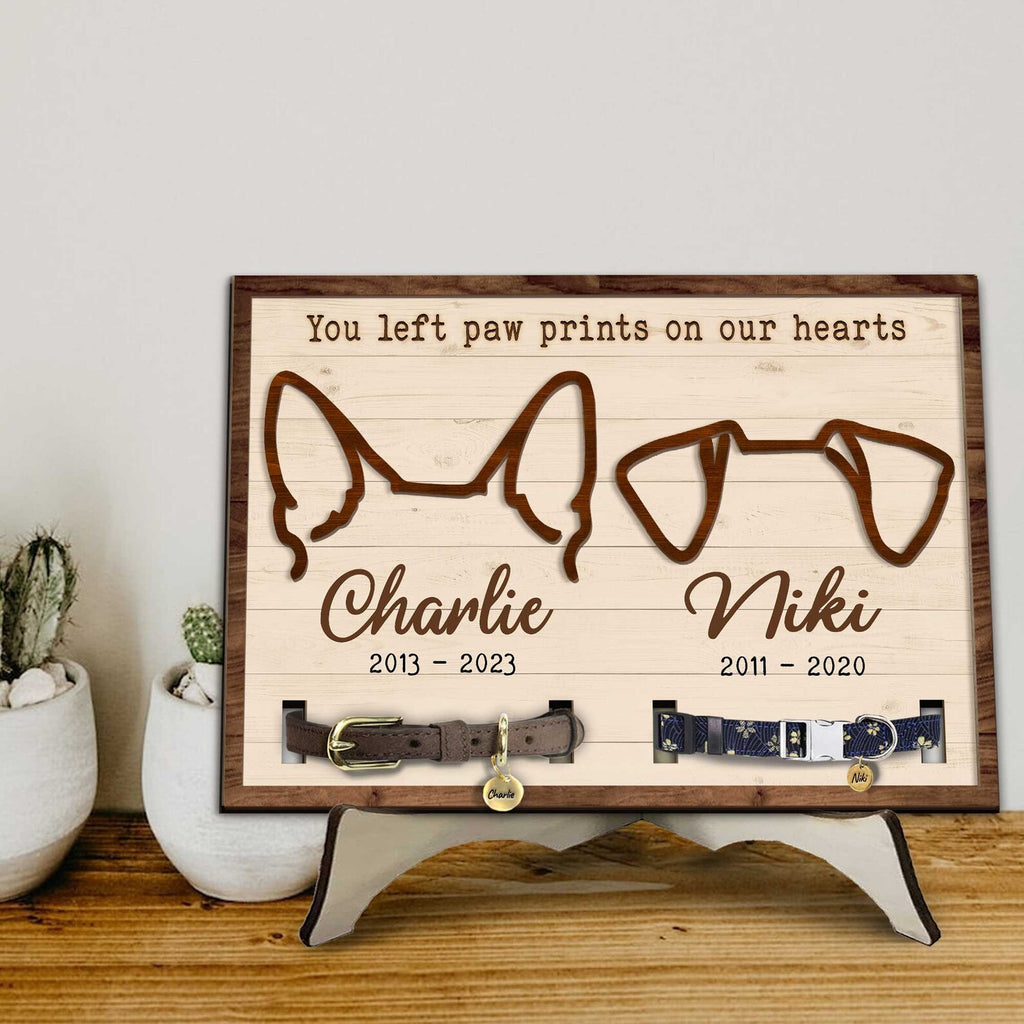 Personalized Pet Memorial Collar Frame, Custom Dog Ears Frame, Custom Dog Memorial Sign, Loss Of Dog Sympathy Gift, Pet Memorial Gift. PTBILUMIE9