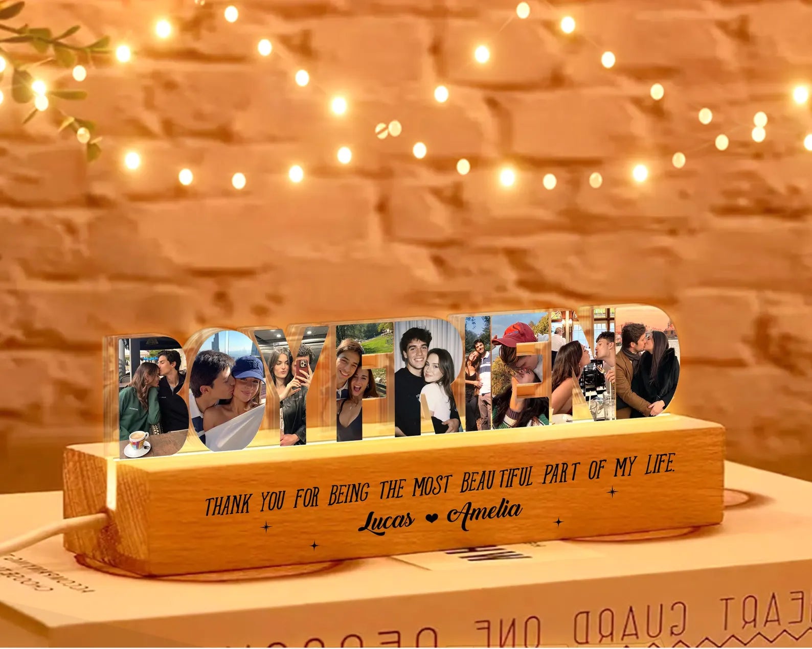 Custom Girlfriend Photo Night Light, Couple Photo Gift, Valentines Gift, Gift for Couple, Gift for Her, Anniversary Gift, Romantic Gift. NLFRBILUMIE12