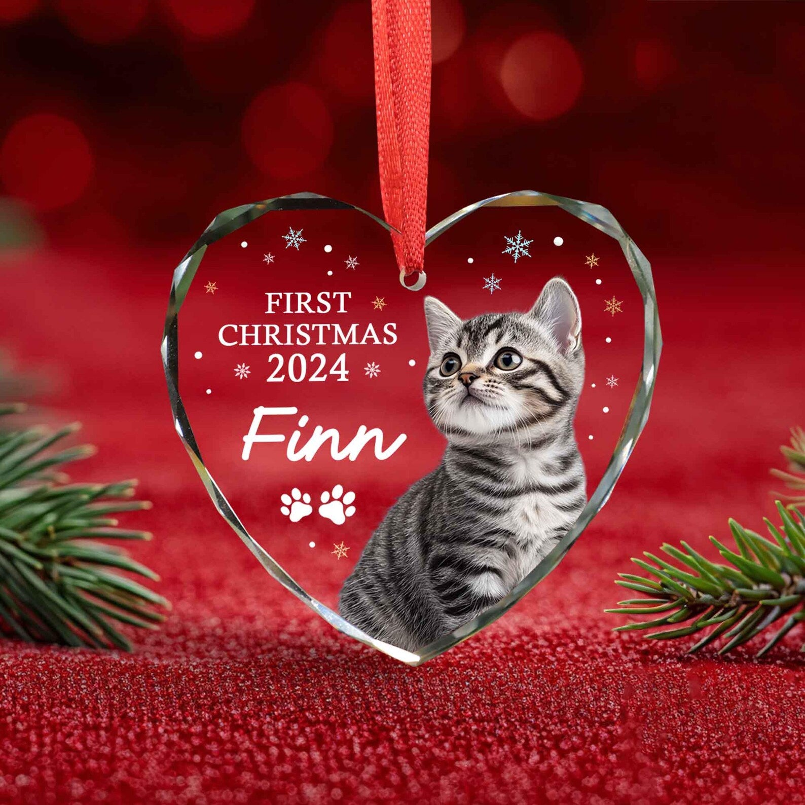 Personalized Dog Photo Glass Ornament, Dog Christmas Gift, Pet Picture Ornament, Dog Lovers Gift, Pet Christmas Gift, Christmas Decoration. COBILUMIE66