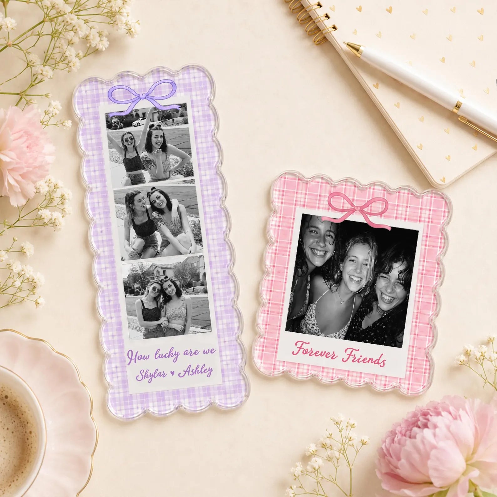 Personalized Bestie Photo Strip Fridge Magnet, Custom Picture Magnet, Friendship Gift, Bridesmaid Gift, BFF Gift, Gift For Bestie. PMBILUMIE1