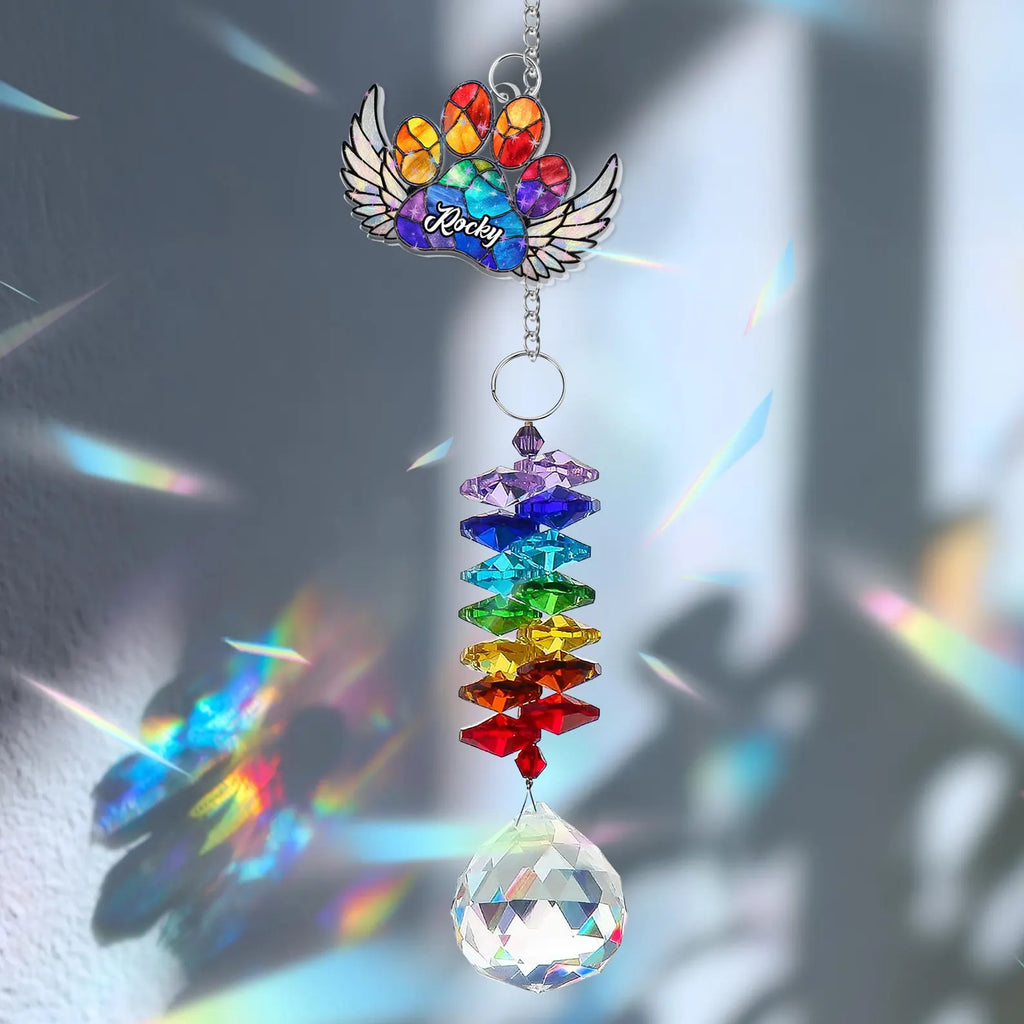 Custom Dog Memorial Crystal Suncatcher, Pet Loss Gift, Dog Memorial Gifts, Pet Sympathy Gift, Dogs Remembrance Gift, Gift For Dog Lovers. MGBILUMIE9