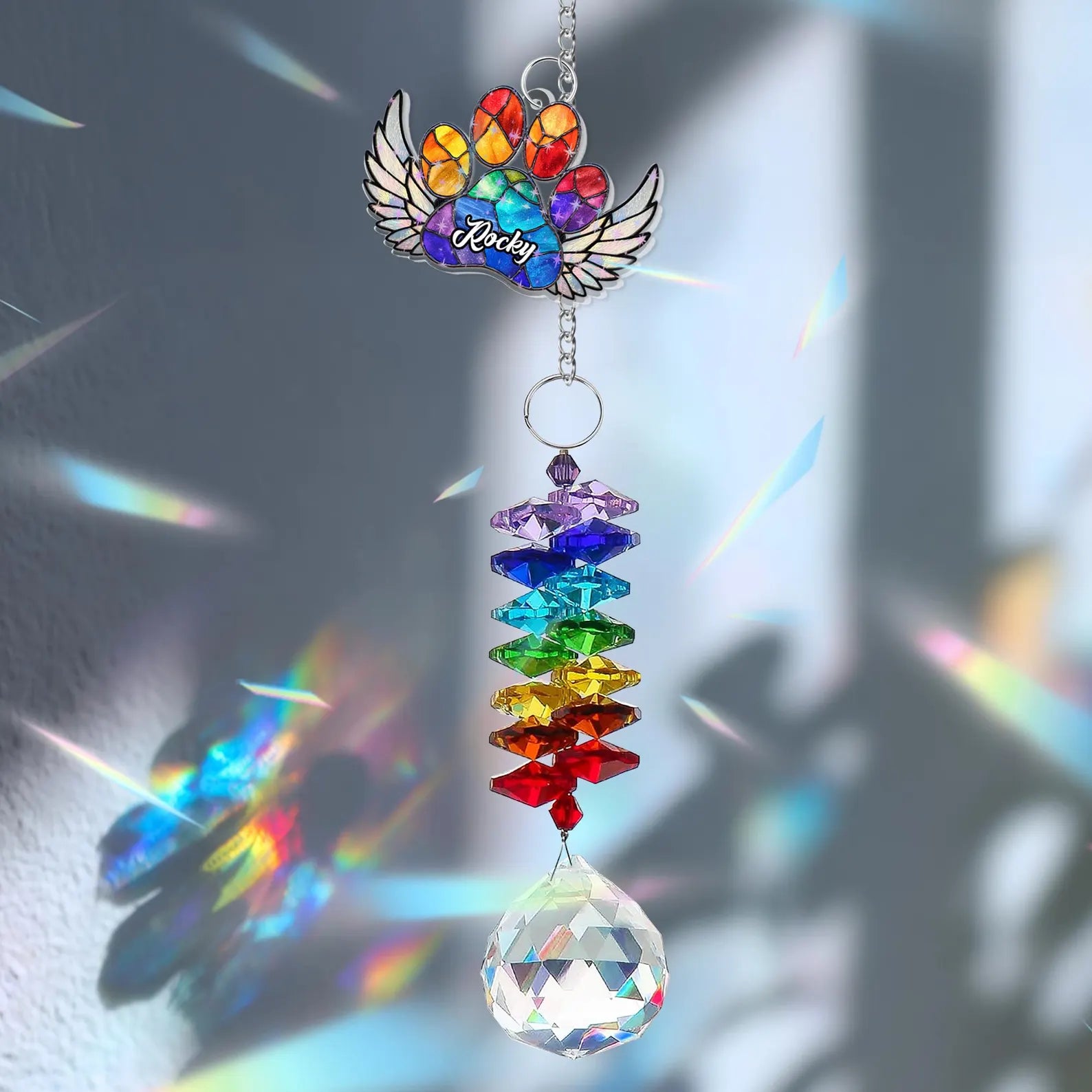 Custom Dog Memorial Crystal Suncatcher, Pet Loss Gift, Dog Memorial Gifts, Pet Sympathy Gift, Dogs Remembrance Gift, Gift For Dog Lovers. MGBILUMIE9